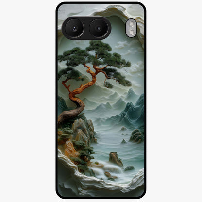Eternal Nature Spirit Glass Case for 1+Nord 4 serene front view featuring earthy nature inspired artwork
