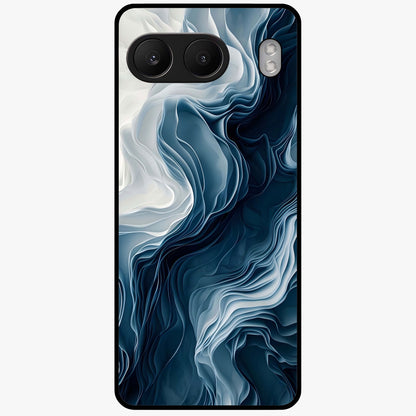 Ethereal Paper Marble Glass Case for 1+Nord 4 artistic front view featuring subtle marble inspired artwork