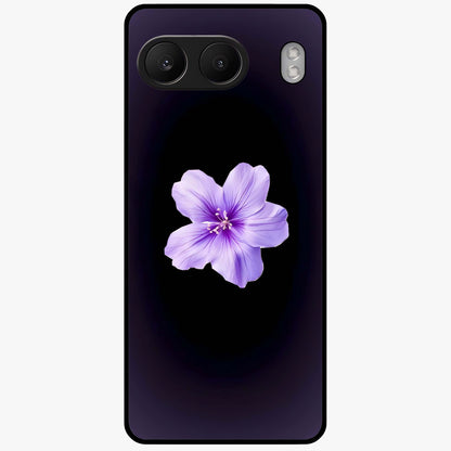 Flower on Soft Violet Gradient Glass Case for 1+Nord 4 elegant front view featuring floral artwork over smooth violet gradient