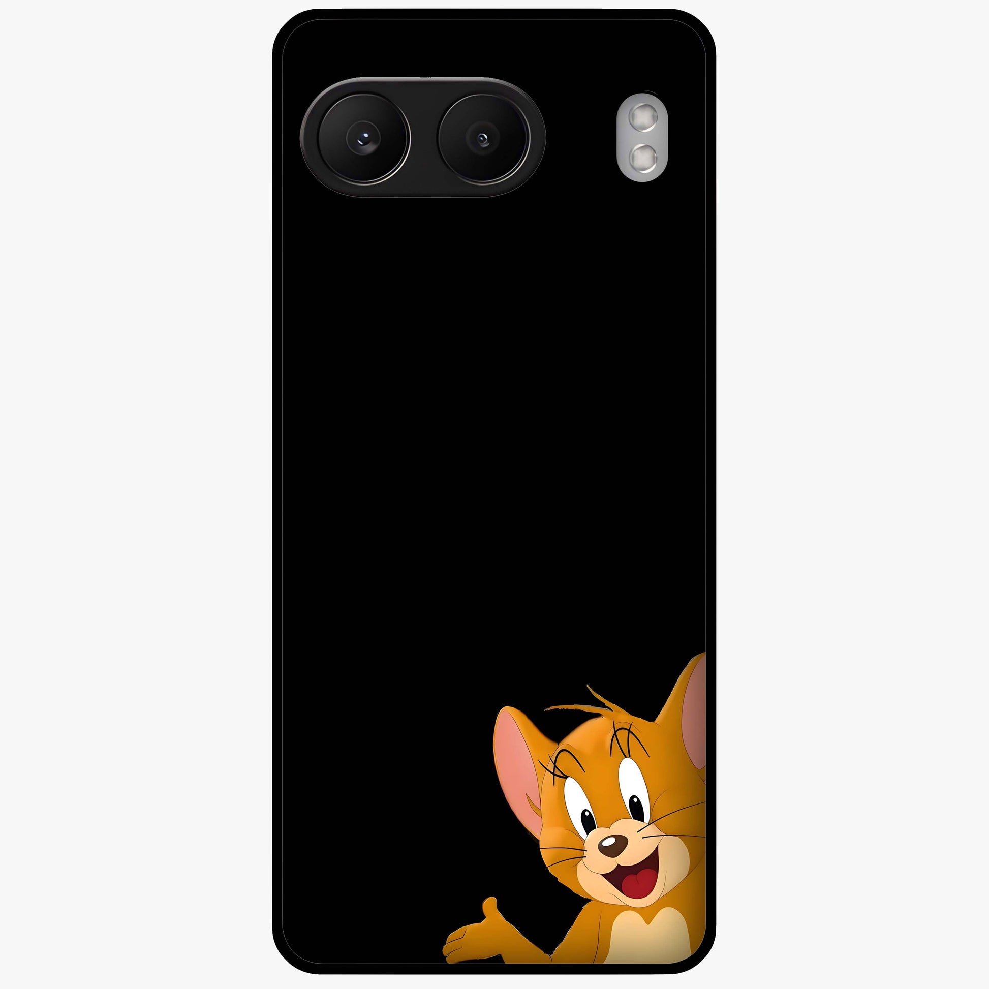 Forever Chasing Love Jerry Glass Case for 1+Nord 4 adorable front view featuring playful cartoon love artwork