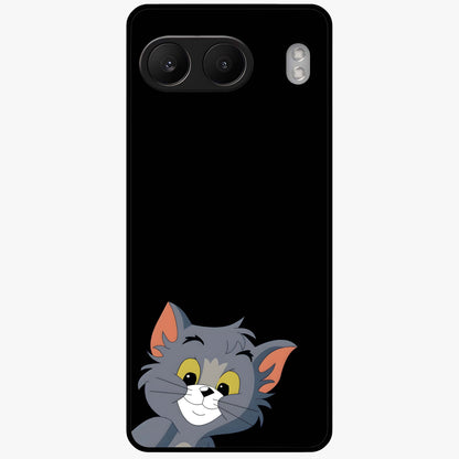 Forever Chasing Love Tom Glass Case for 1+Nord 4 charming front view featuring animated love themed character artwork