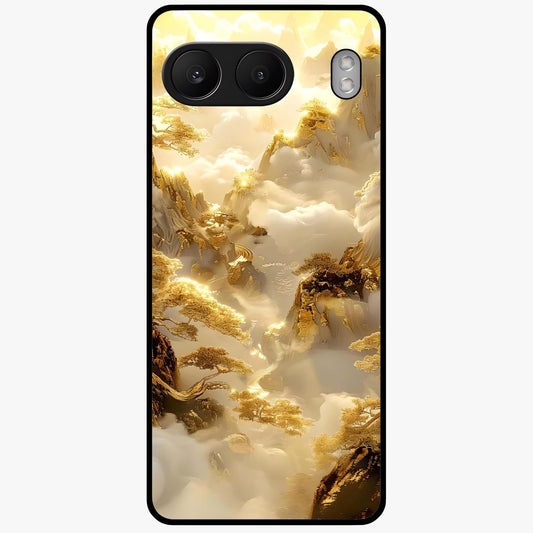 Gates of Illumination Glass Case for 1+Nord 4 dramatic front view featuring glowing gateway inspired artwork
