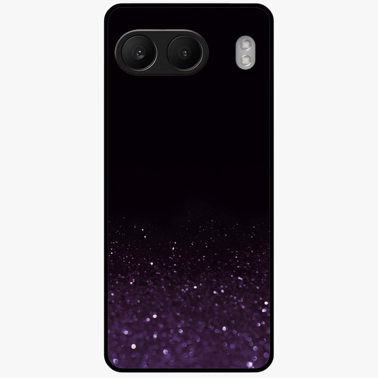 Glittery Purple Bokeh Glass Case for 1+Nord 4 vibrant front view featuring sparkling purple bokeh artwork