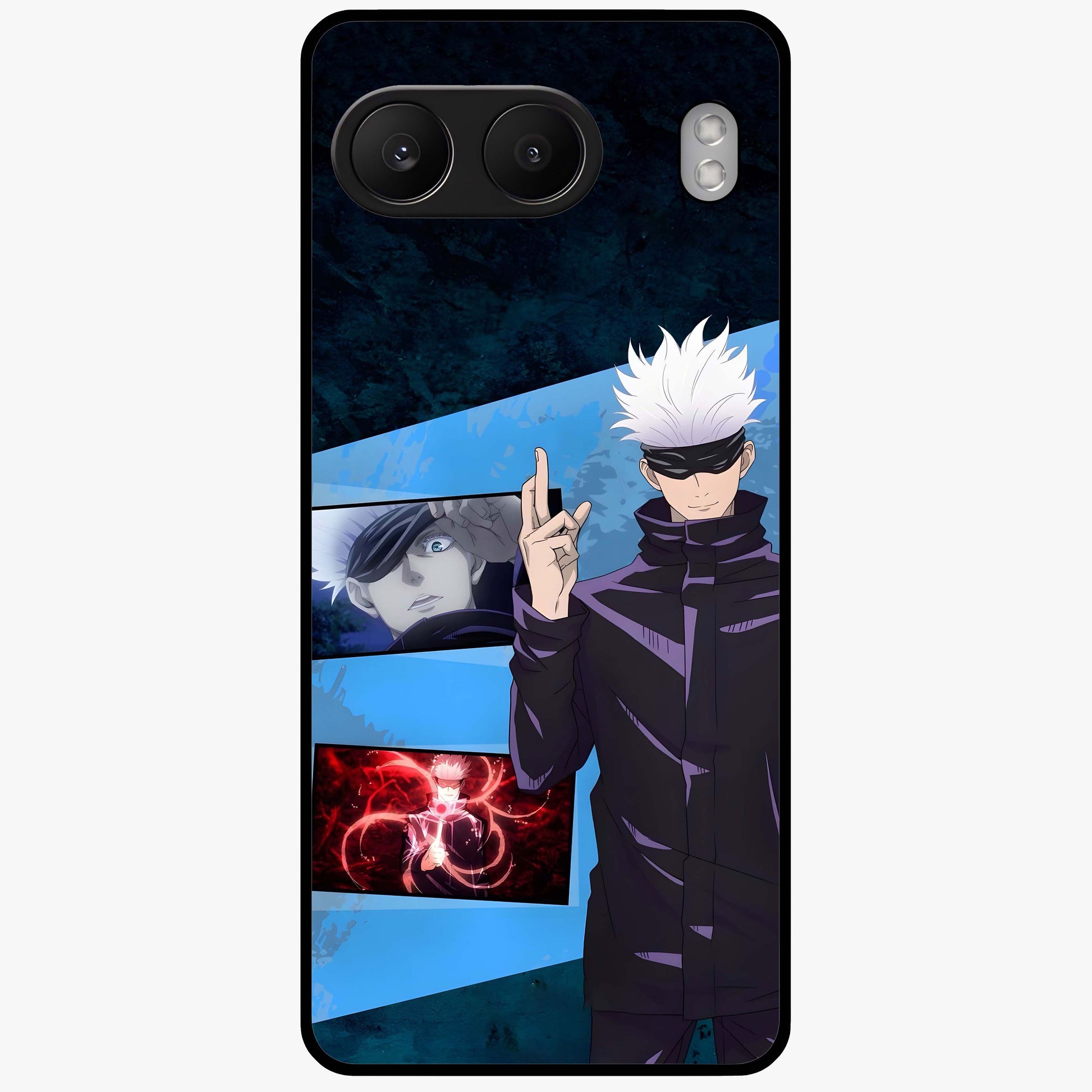 Infinite Curse Sorcerer Glass Case for 1+Nord 4 showing full back design in clean flat view with dark sorcerer artwork and glossy glass finish.