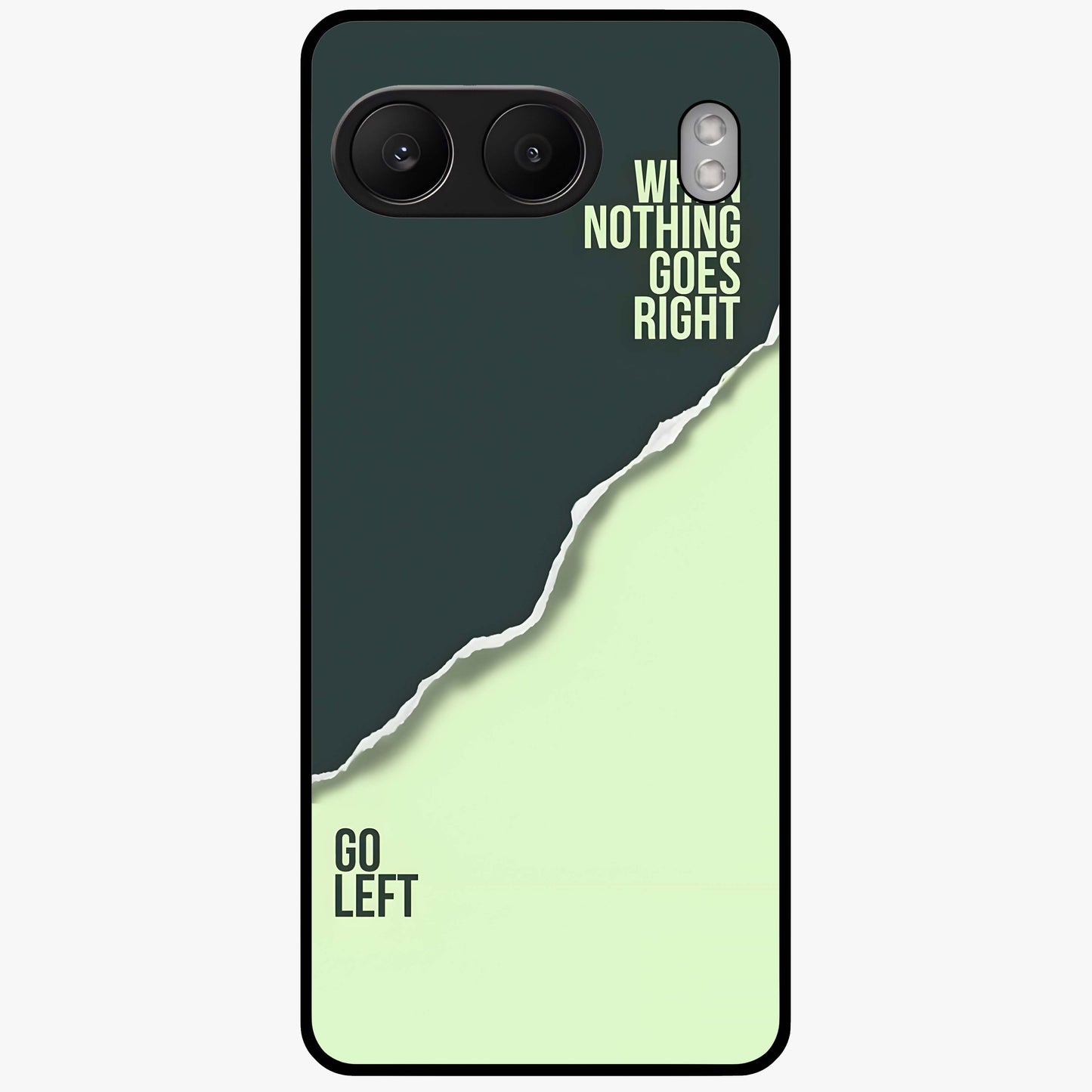 Let Go Quote Glass Case for 1+Nord 4 minimalist front view featuring motivational typography artwork