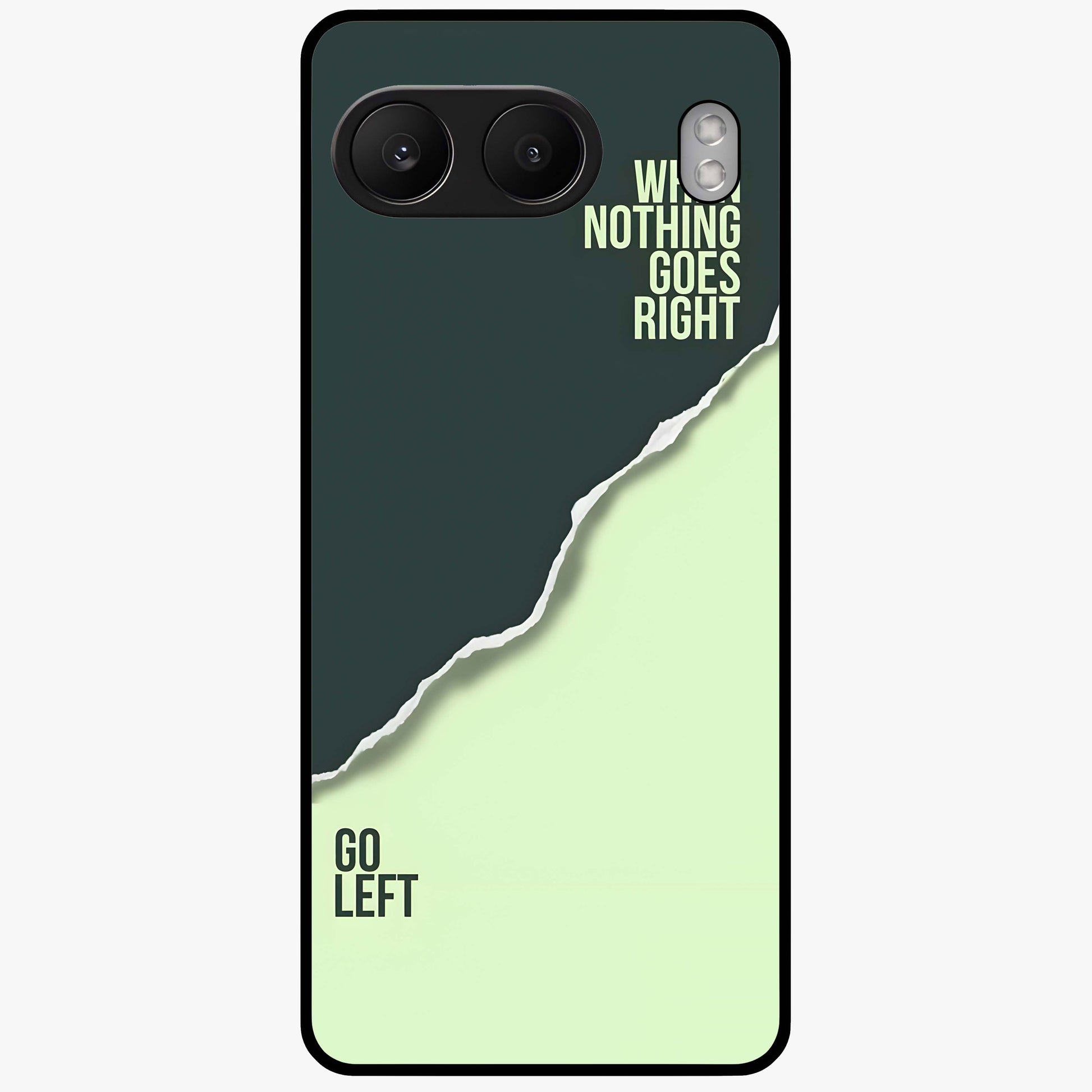 Let Go Quote Glass Case for 1+Nord 4 minimalist front view featuring motivational typography artwork