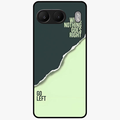 Let Go Quote Glass Case for 1+Nord 4 minimalist front view featuring motivational typography artwork