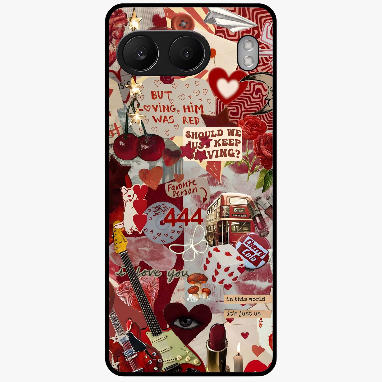 Lover’S Red Chaos Glass Case for 1+Nord 4 bold front view featuring intense red artistic artwork