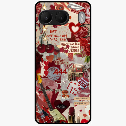 Lover’S Red Chaos Glass Case for 1+Nord 4 bold front view featuring intense red artistic artwork