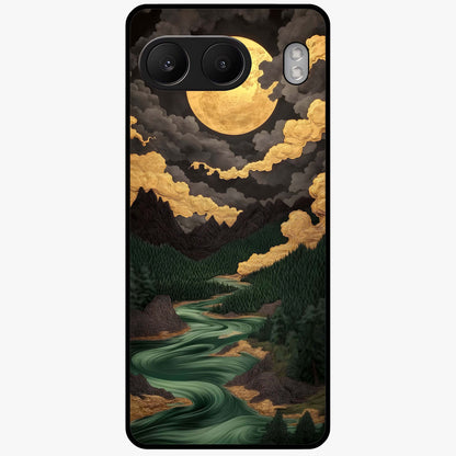 Lunar Silk Garden Glass Case for 1+Nord 4 elegant front view featuring floral artwork with soft lunar tones