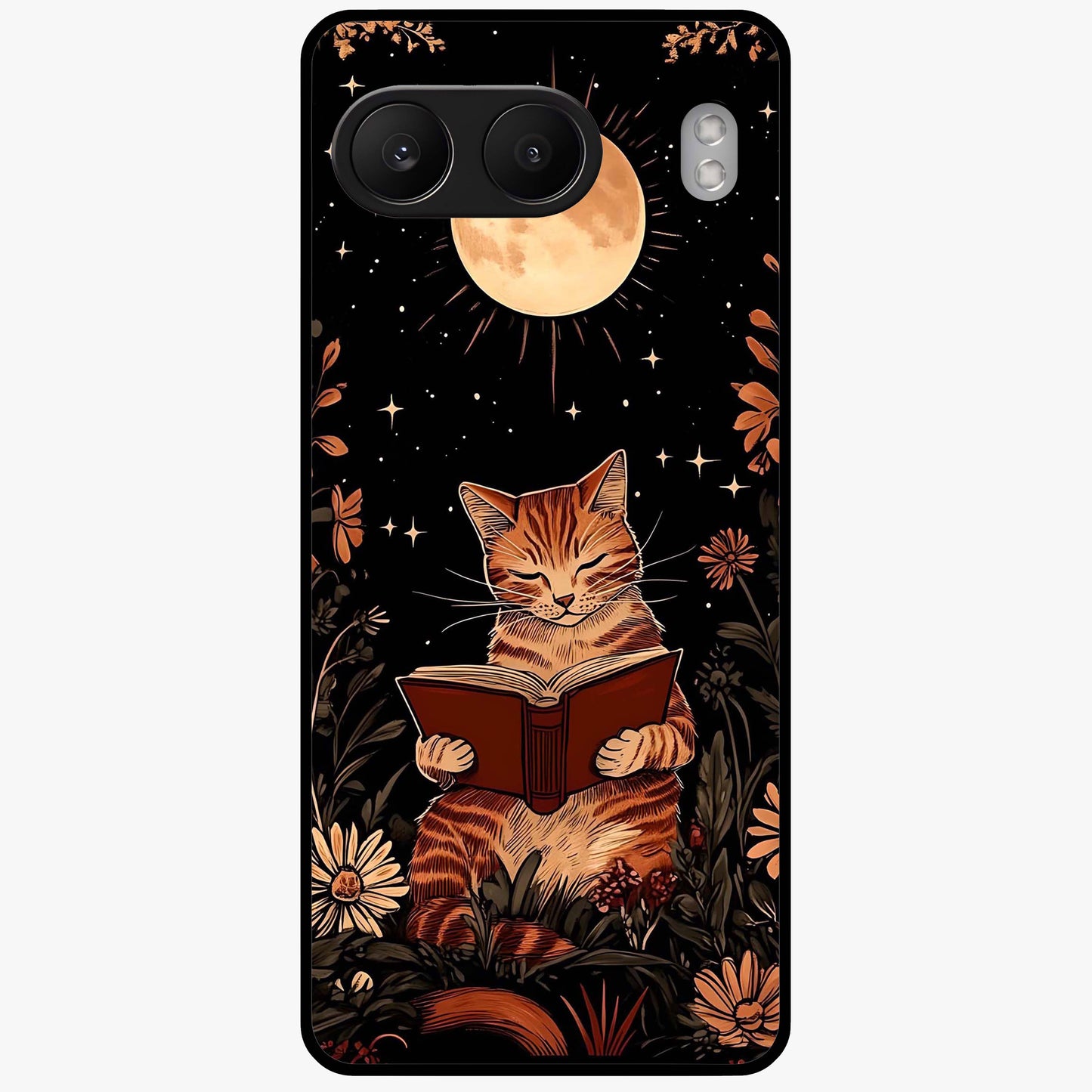 Magical Cat Chronicle Glass Case for 1+Nord 4 stylish front view featuring bold modern artistic artwork