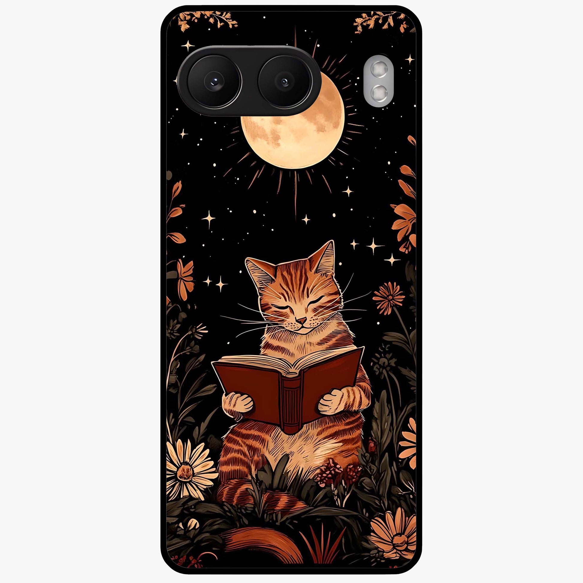 Magical Cat Chronicle Glass Case for 1+Nord 4 stylish front view featuring bold modern artistic artwork