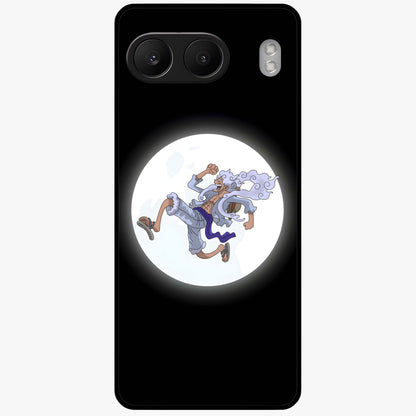 Moonlit Freedom Dance Glass Case for 1+Nord 4 artistic front view featuring expressive silhouette artwork under moonlight