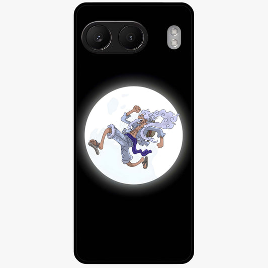 Moonlit Freedom Dance Glass Case for 1+Nord 4 artistic front view featuring expressive silhouette artwork under moonlight