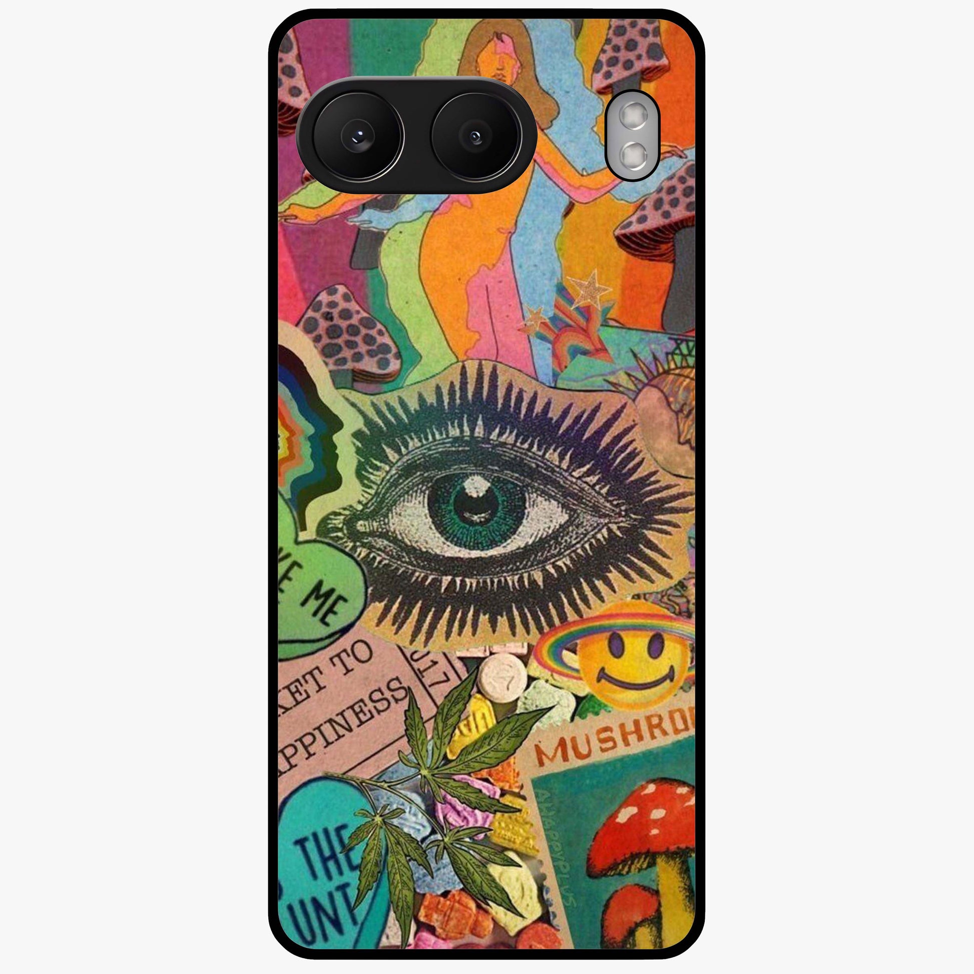 Mystic Eye Wonderland Glass Case for 1+Nord 4 bold front view featuring detailed mystical eye artwork
