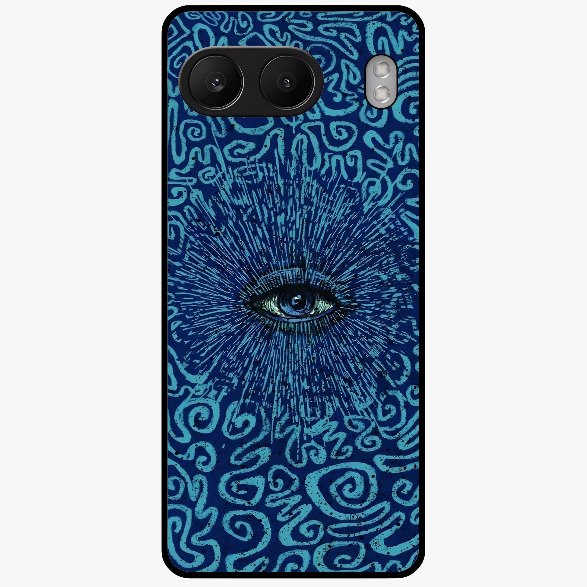Mystic Inner Eye Glass Case for 1+Nord 4 dramatic front view featuring powerful inner eye inspired artwork