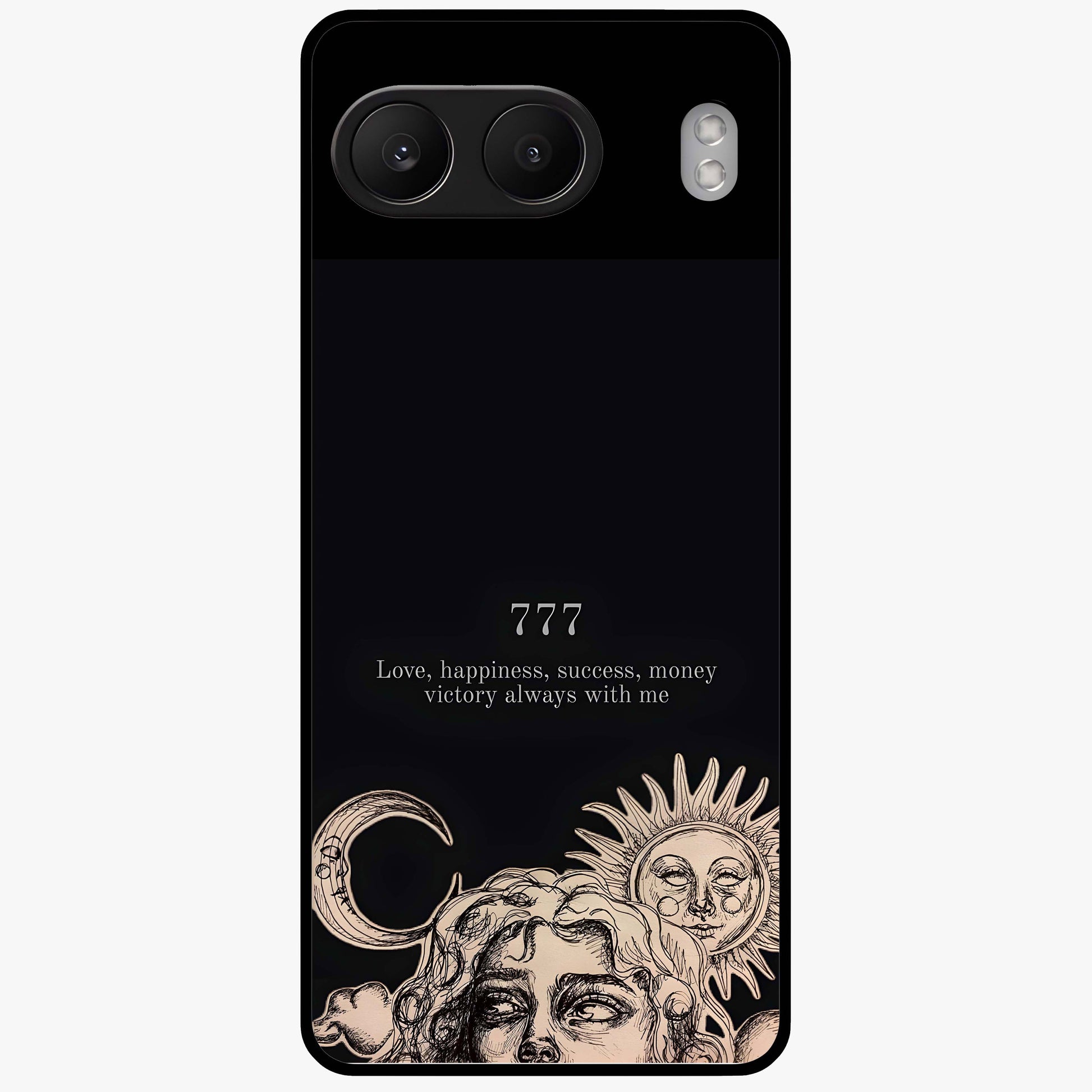 Mystic Victory Aura Glass Case for 1+Nord 4 bold front view featuring powerful aura inspired artwork
