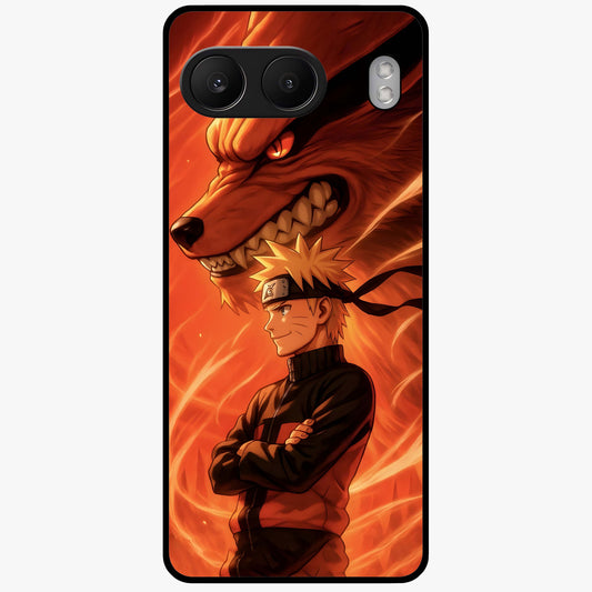 Nine Tails Legacy Glass Case for 1+Nord 4 powerful front view featuring legendary fox inspired artwork