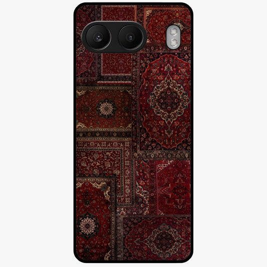 Persian Velvet Tale Glass Case for 1+Nord 4 luxurious front view featuring velvet inspired Persian pattern artwork