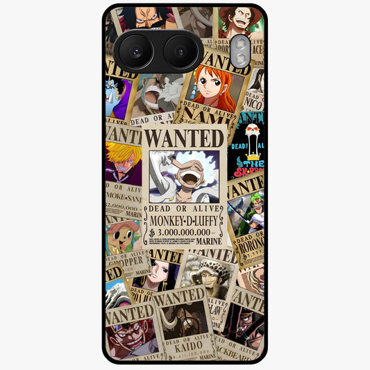 Pirate Wanted Legends Glass Case for 1+Nord 4 bold front view featuring legendary pirate themed artwork
