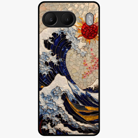 Rising Wave Glory Glass Case for 1+Nord 4 dynamic front view featuring powerful wave inspired artwork