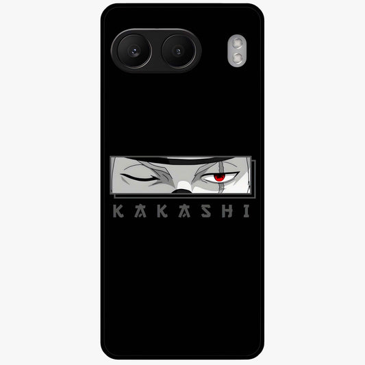 Scarlet Ninja Gaze Glass Case for 1+Nord 4 striking front view featuring ninja inspired artwork in crimson tones