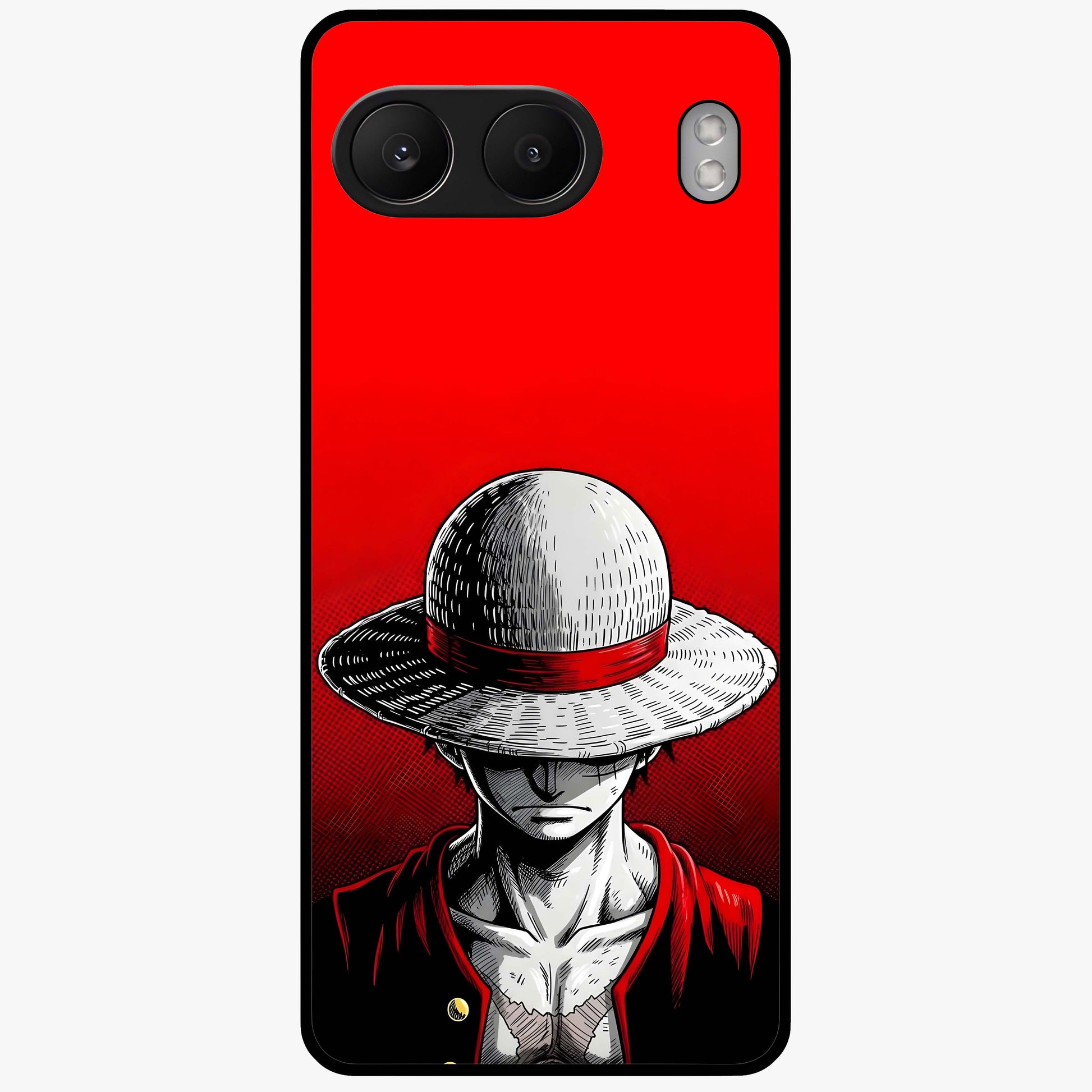 Scarlet Pirate Resolve Glass Case for 1+Nord 4 bold front view featuring pirate themed artwork in red hues