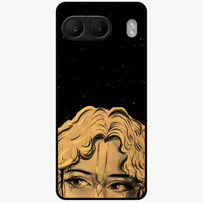 Shri Krishna Art Glass Case for 1+Nord 4 devotional front view featuring detailed Krishna inspired artwork