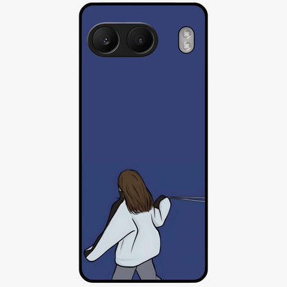 Silent Distance Love Glass Case for 1+Nord 4 emotional front view featuring romantic artwork in soft muted tones