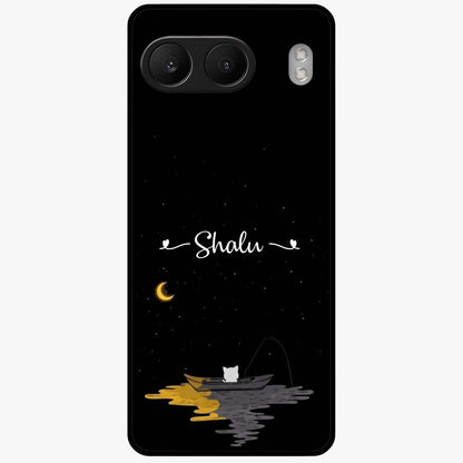 Silent Night Row Glass Case for 1+Nord 4 dramatic front view featuring night themed artistic artwork