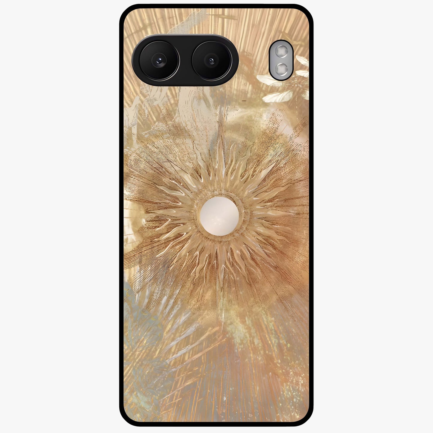 Silken Whirl Glass Case for 1+Nord 4 elegant front view featuring smooth abstract swirl artwork