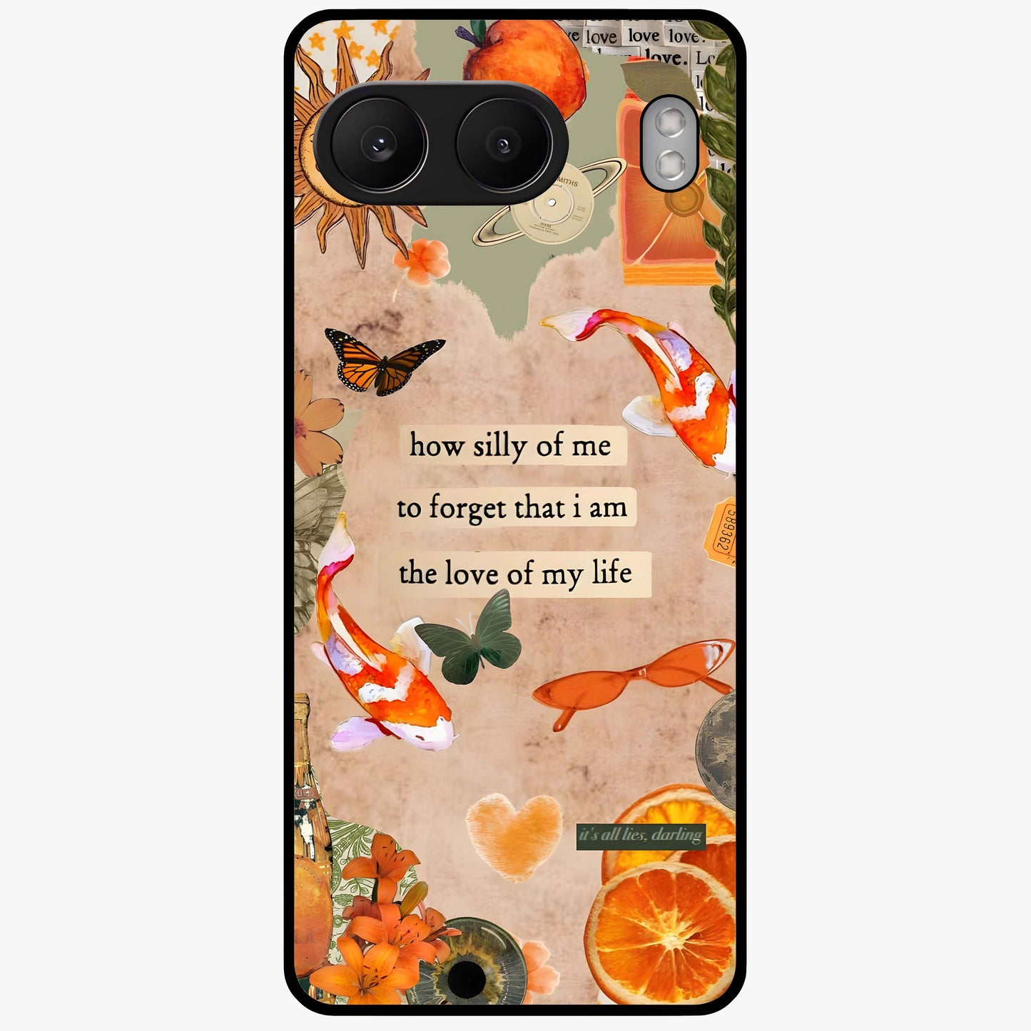 Soft Chaos Aesthetic Glass Case for 1+Nord 4 artistic front view featuring abstract chaotic artwork in soft pastel tones