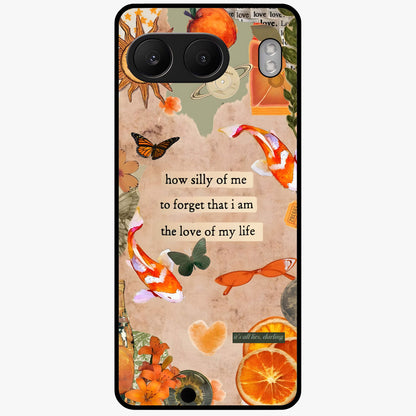Soft Chaos Aesthetic Glass Case for 1+Nord 4 artistic front view featuring abstract chaotic artwork in soft pastel tones