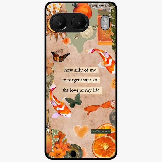 Soft Chaos Aesthetic Glass Case for 1+Nord 4 artistic front view featuring abstract chaotic artwork in soft pastel tones