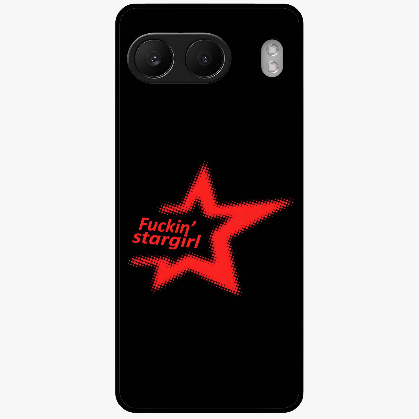 Starboy and Stargirl Energy Glass Case for 1+Nord 4 artistic front view featuring celestial couple inspired artwork