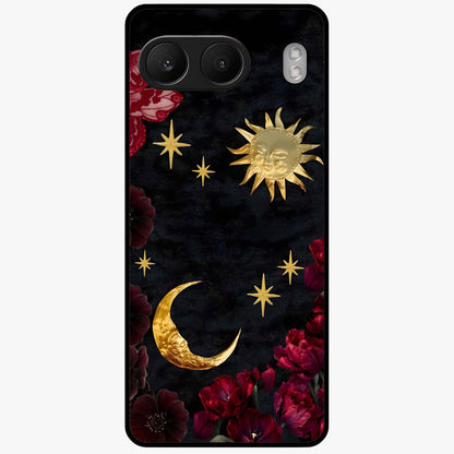 Sunflower Custom Name Glass Case for 1+Nord 4 bright front view featuring sunflower artwork with personalized name detail