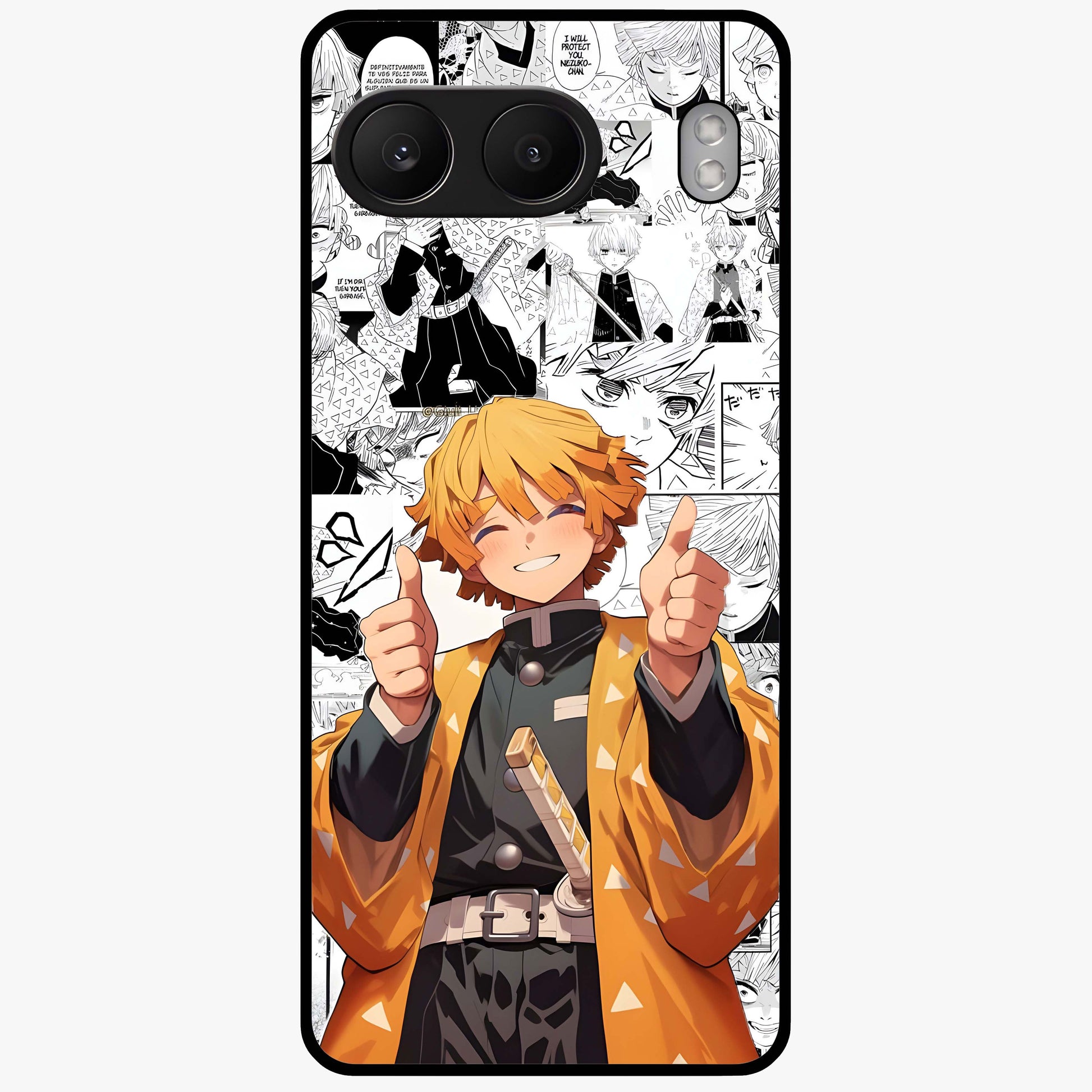 Thunder Smile Hero Glass Case for 1+Nord 4 bold front view featuring powerful hero inspired artwork with electric tones