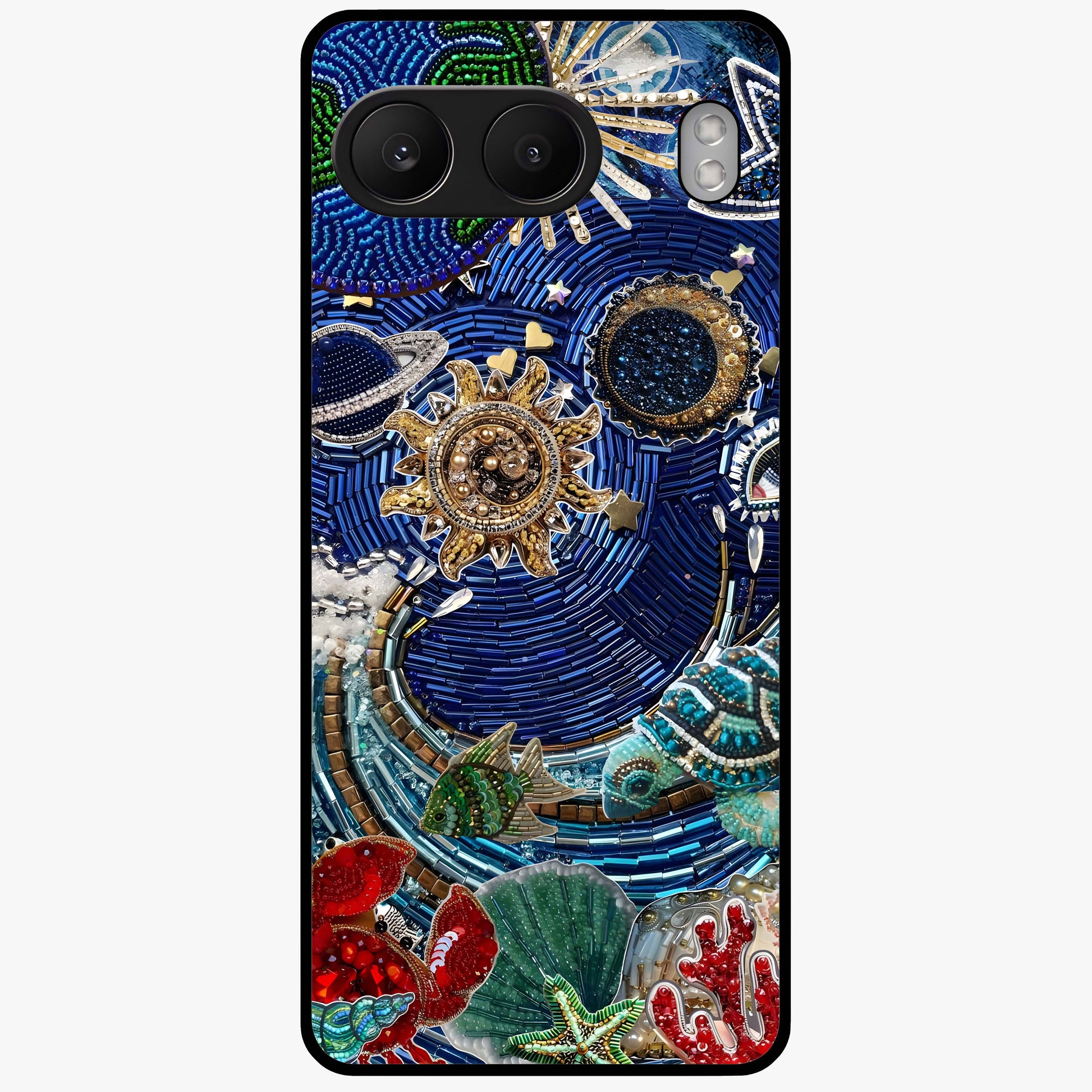 Universe Underwater Spark Glass Case for 1+Nord 4 imaginative front view featuring cosmic underwater themed artwork