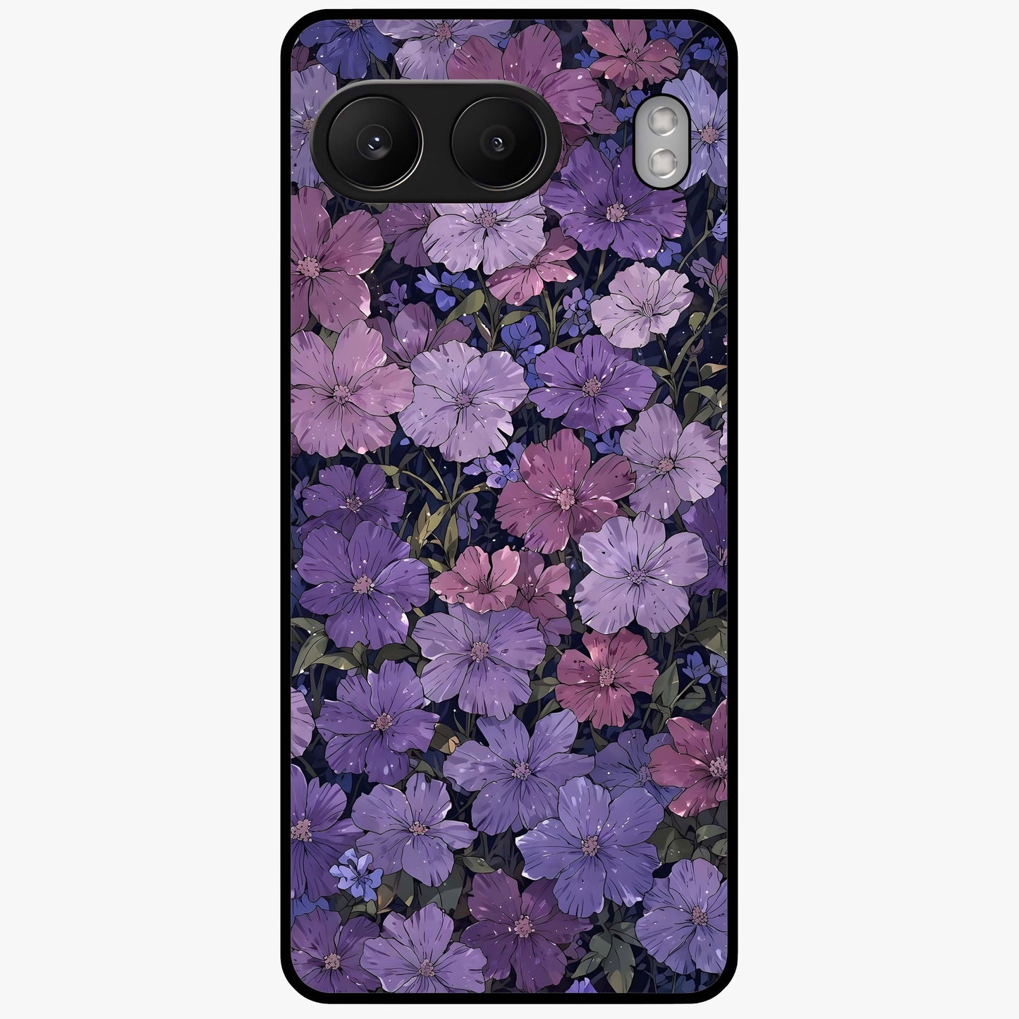 Velvet Bloom Tapestry Glass Case for 1+Nord 4 elegant front view featuring rich floral tapestry artwork