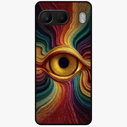 Visionary Flame Core Glass Case for 1+Nord 4 intense front view featuring fiery flame inspired artwork