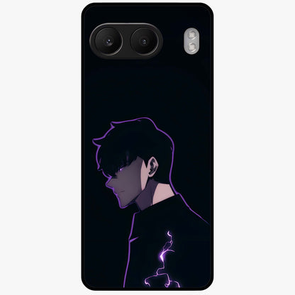 Void Lightning Phantom Glass Case for 1+Nord 4 electrifying front view featuring lightning inspired dark artwork