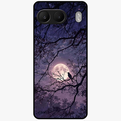 Whispering Moon Silence Glass Case for 1+Nord 4 serene front view featuring moon inspired artwork in calm night tones