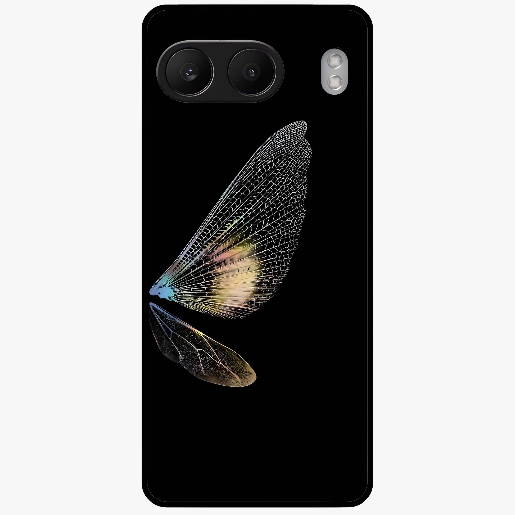 Whispers of Wings Glass Case for 1+Nord 4 elegant front view featuring feather or wing inspired artistic artwork