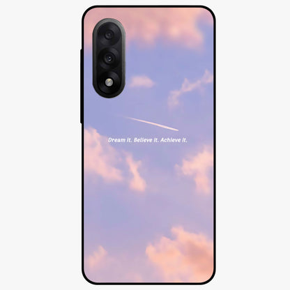 Aesthetic Clouds Dream Glass Case for 1+Nord 5 soft front view featuring dreamy pastel cloud artwork