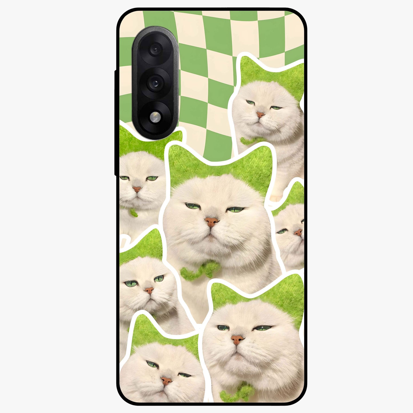Cats Ethereal Bloom Glass Case for 1+Nord 5 artistic front view featuring cat illustration with soft floral bloom accents