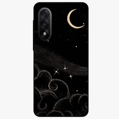 Celestial Midnight Veil Glass Case for 1+Nord 5 dramatic front view featuring deep midnight sky artwork