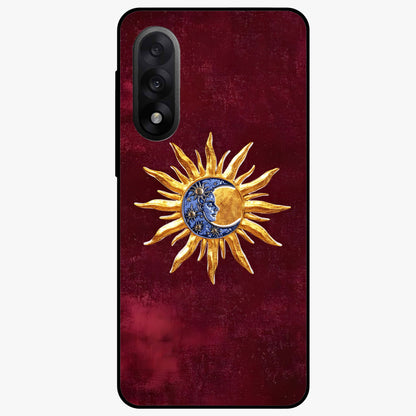 Celestial Unity Charm Glass Case for 1+Nord 5 symbolic front view featuring harmonious celestial artwork
