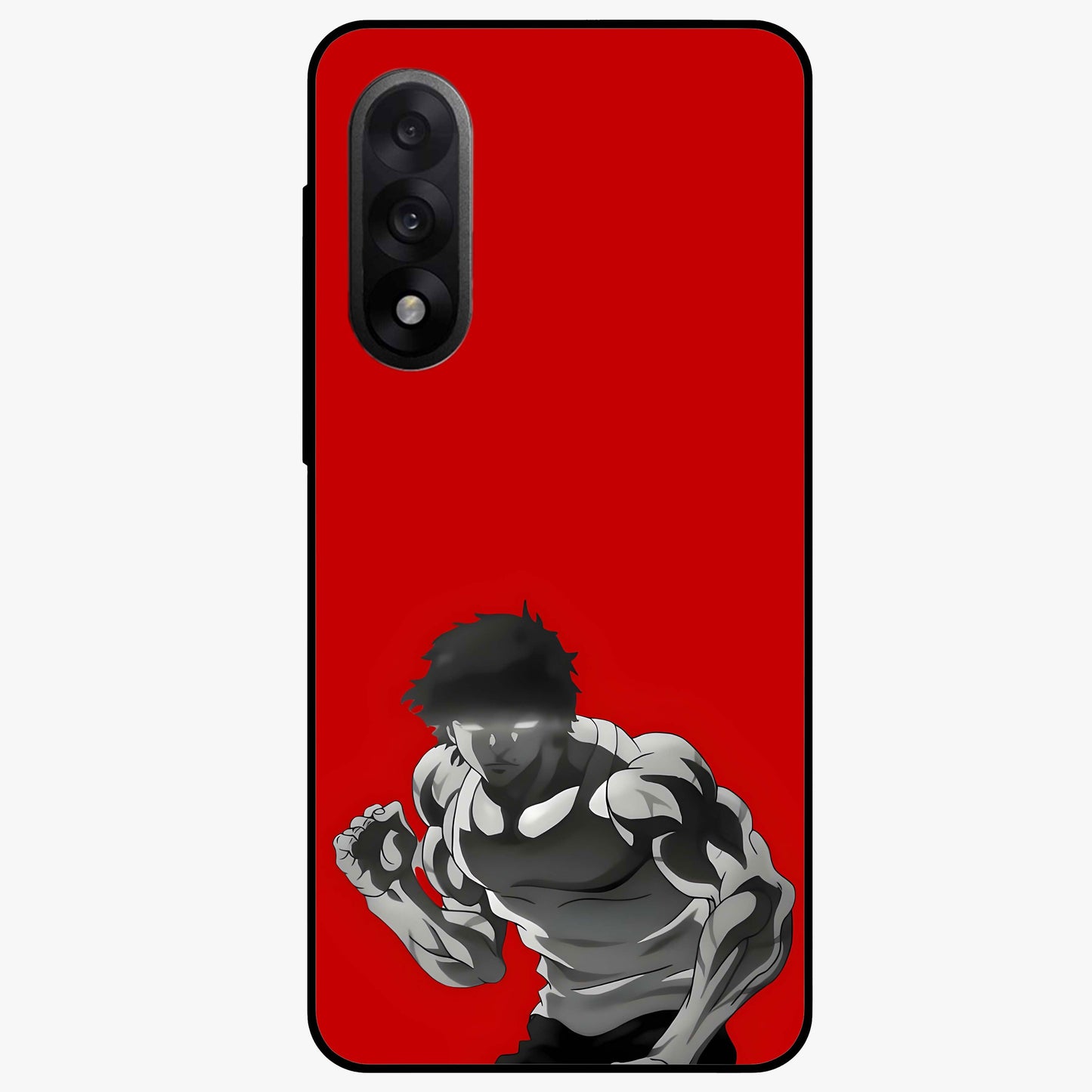 Crimson Power Rush Glass Case for 1+Nord 5 bold front view featuring dynamic red abstract motion artwork
