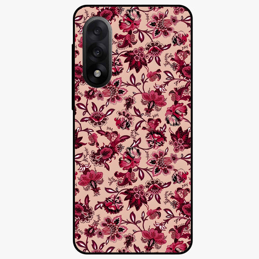 Crimson Rose Charm Glass Case for 1+Nord 5 elegant front view featuring rich red rose artwork