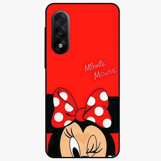 Cute Minnie Love Glass Case for 1+Nord 5 adorable front view featuring playful cartoon love themed artwork